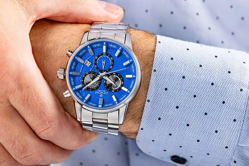 Giewont Men’s Watch Chronograph Sapphire / silver-blue