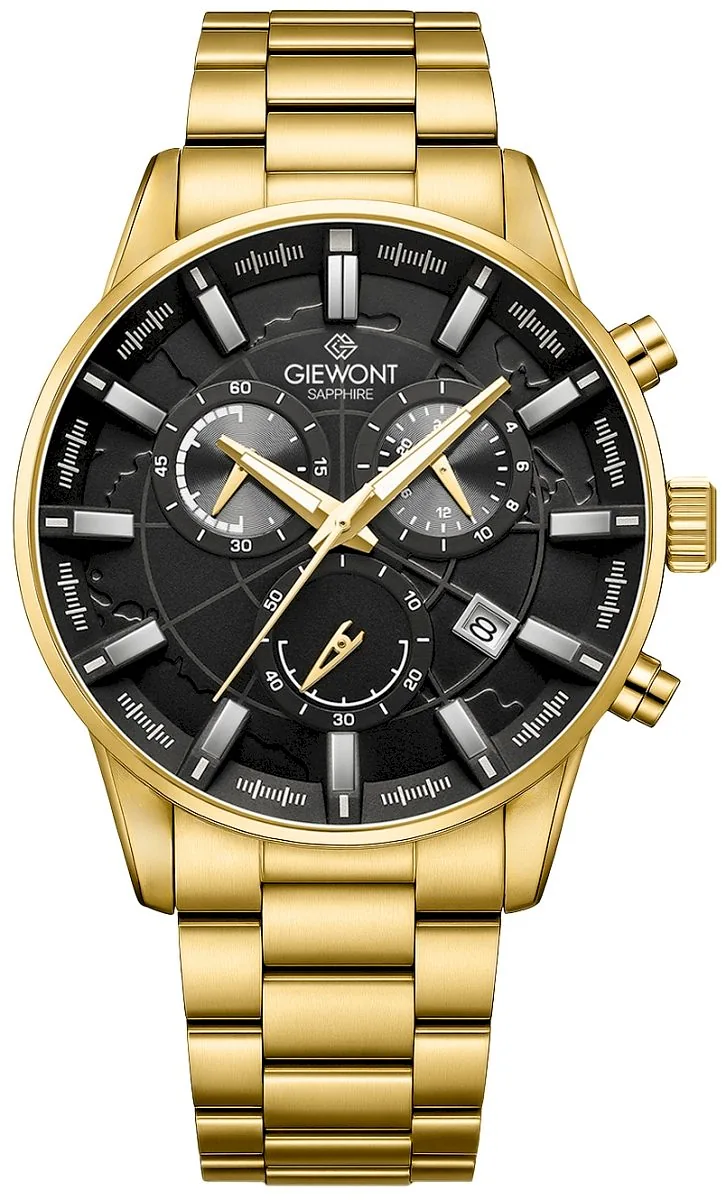 Giewont Chronograph Sapphire Men’s Watch GW4580-B4 / gold/black