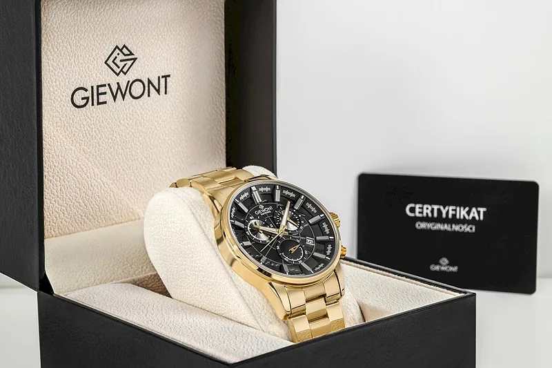 Giewont Chronograph Sapphire Men’s Watch GW4580-B4 / gold/black