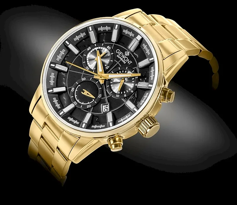 Giewont Chronograph Sapphire Men’s Watch GW4580-B4 / gold/black