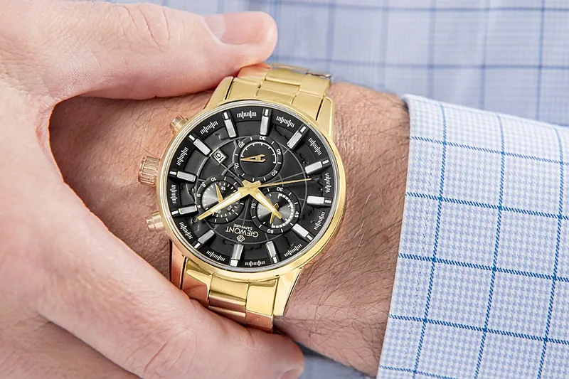 Giewont Chronograph Sapphire Men’s Watch GW4580-B4 / gold/black
