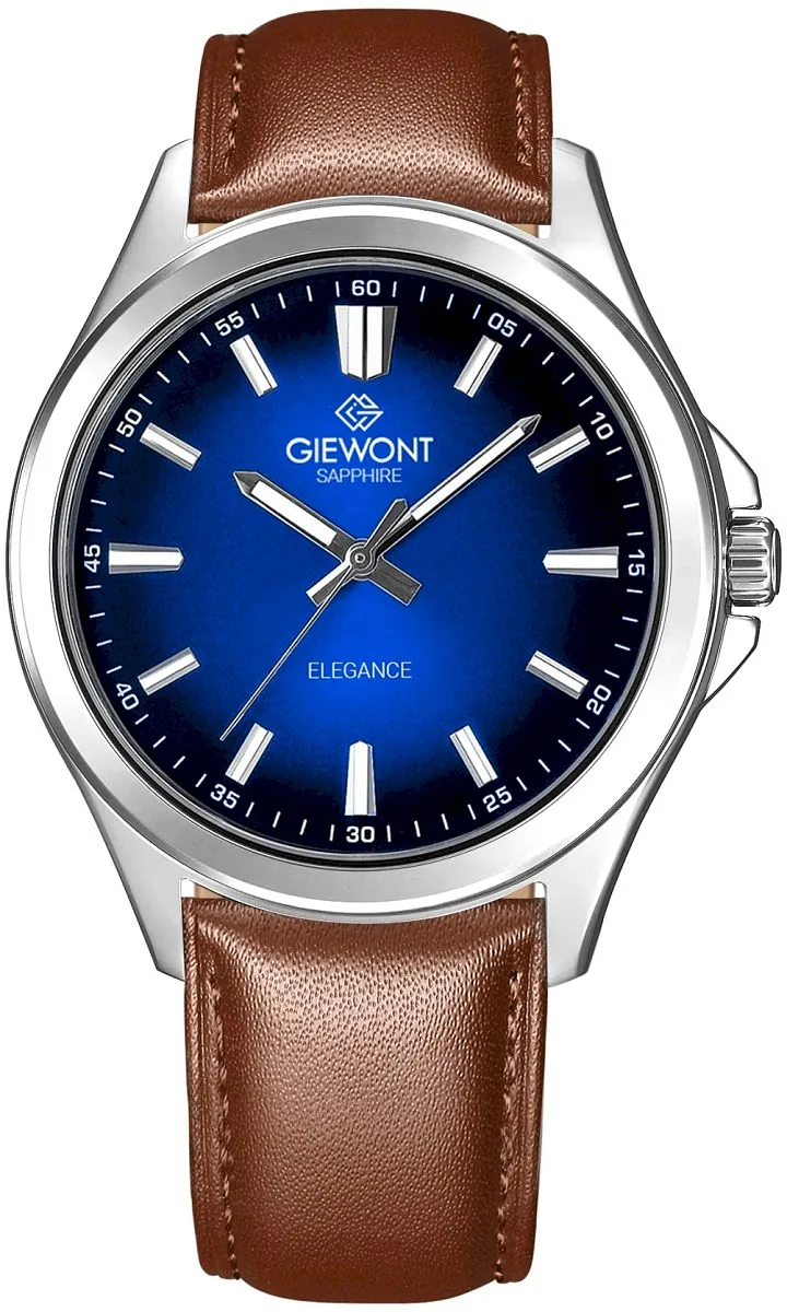 Giewont Elegance Sapphire Men's Watch / brown-blue