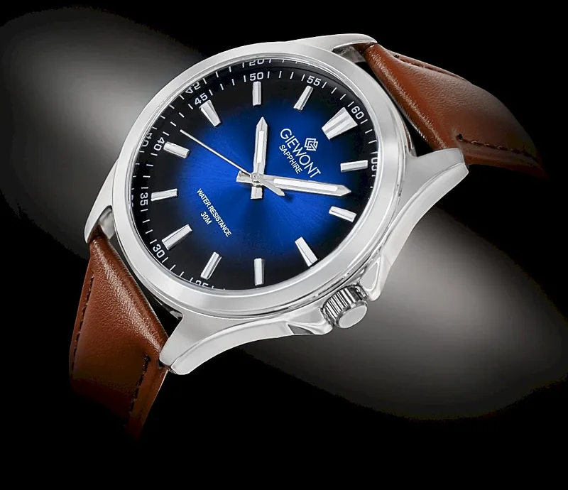 Giewont Elegance Sapphire Men’s Watch / brown-blue