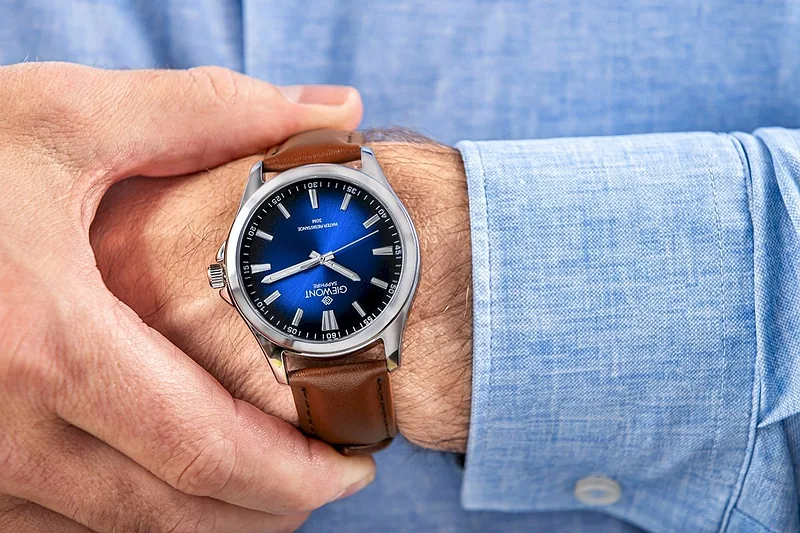 Giewont Elegance Sapphire Men’s Watch / brown-blue