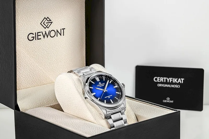 Giewont Elegance Sapphire Men’s Watch / silver-blue