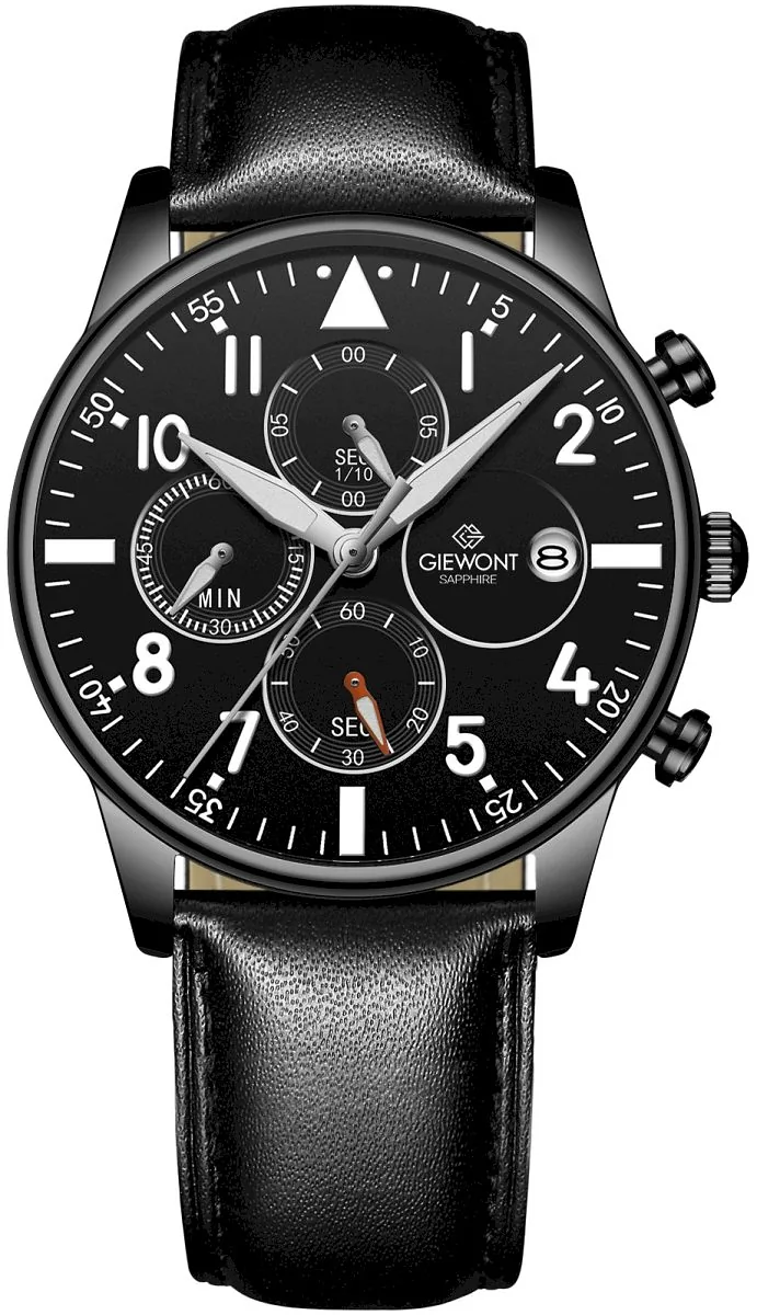 Giewont Men's Chronograph Sapphire Watch GW5630-A1 / black