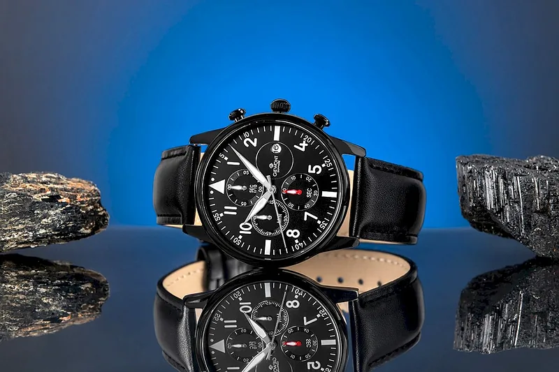 Giewont Men’s Chronograph Sapphire Watch GW5630-A1 / black