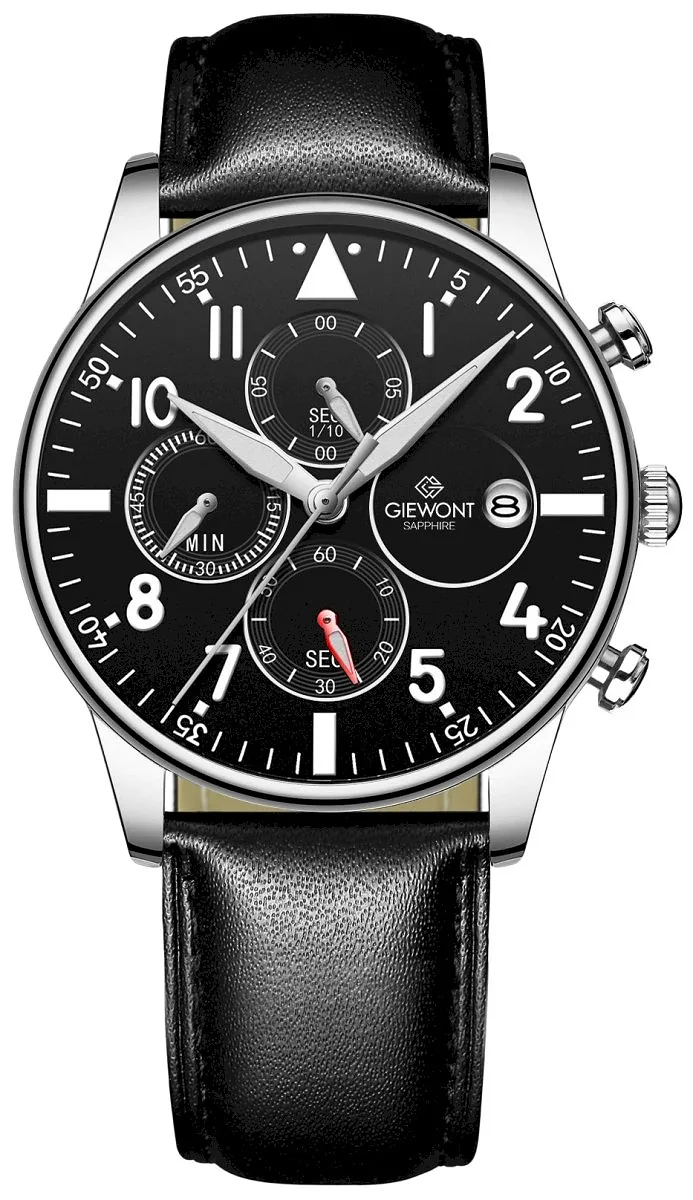 Giewont Men's Chronograph Sapphire Watch GW5630-A2 / black-silver