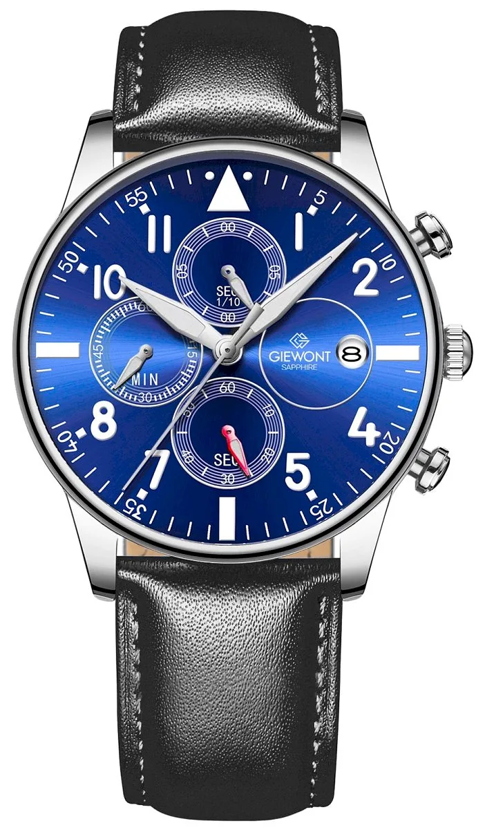 Giewont Men's Chronograph Sapphire Watch GW5630-A3 / black/blue