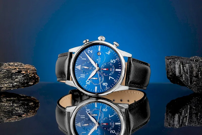 Giewont Men’s Chronograph Sapphire Watch GW5630-A3 / black/blue