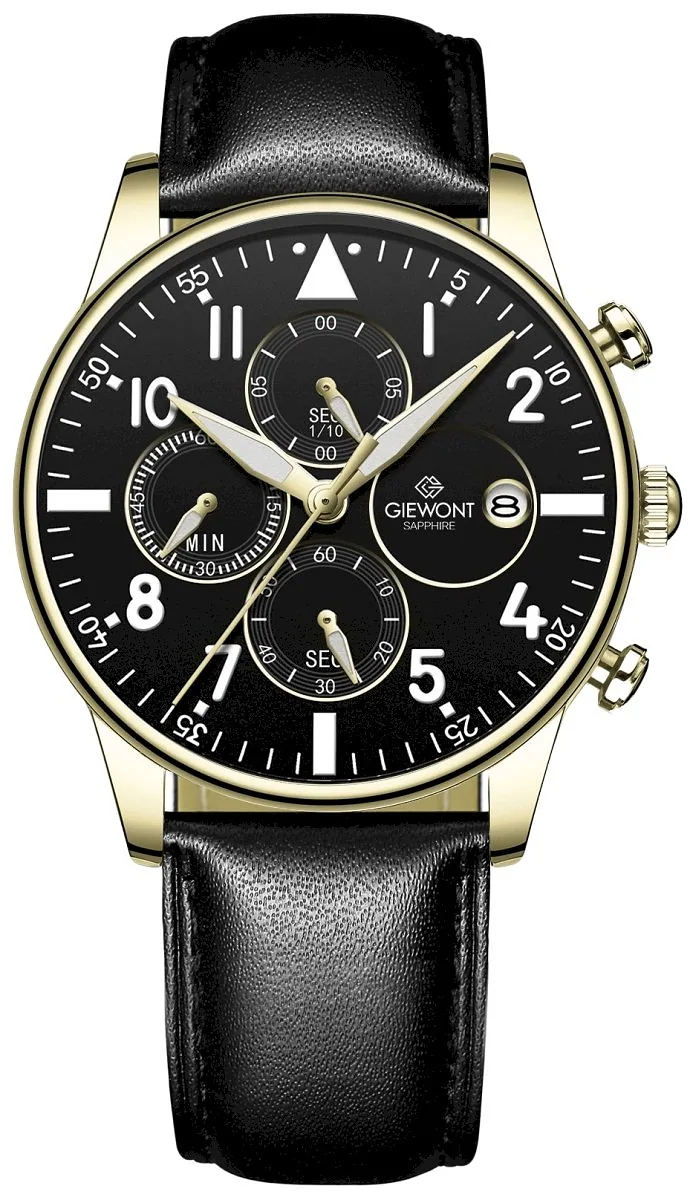 Giewont Chronograph Sapphire Men's Watch / black-gold