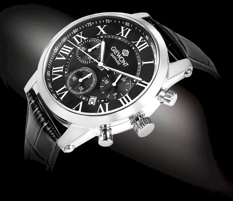 Giewont Chronograph Sapphire Men’s Watch GW6260-A2 / silver-black