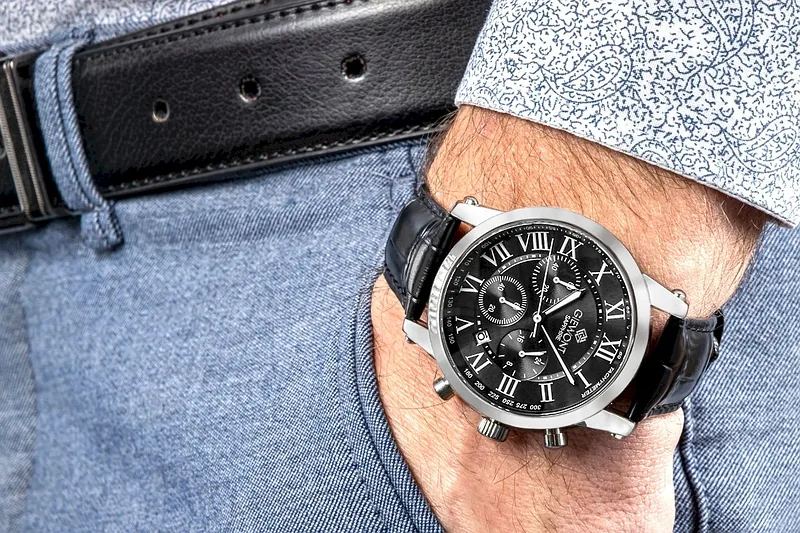 Giewont Chronograph Sapphire Men’s Watch GW6260-A2 / silver-black