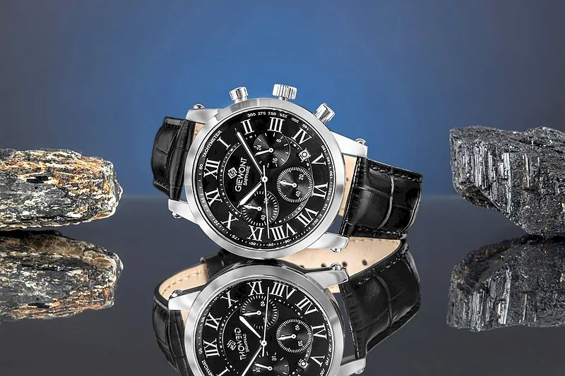 Giewont Chronograph Sapphire Men’s Watch GW6260-A2 / silver-black