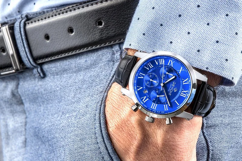 Giewont Chronograph Sapphire Men’s Watch / silver/blue