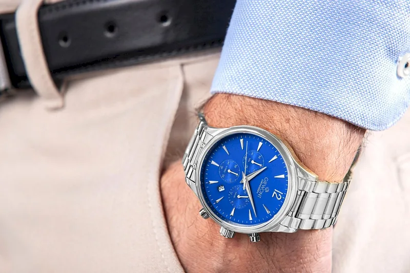 Giewont Chronograph Sapphire Men’s Watch GW6310-B3 / silver blue