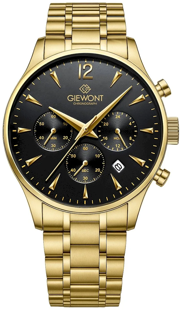 Giewont Chronograph Sapphire Men’s Watch / gold black