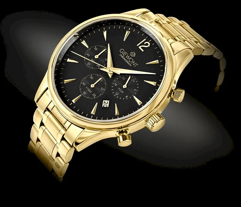 Giewont Chronograph Sapphire Men’s Watch / gold black