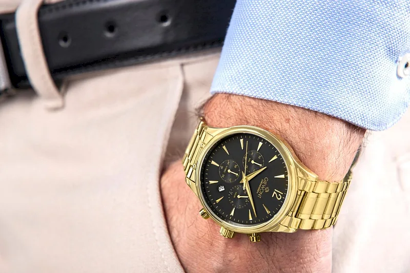 Giewont Chronograph Sapphire Men’s Watch / gold black