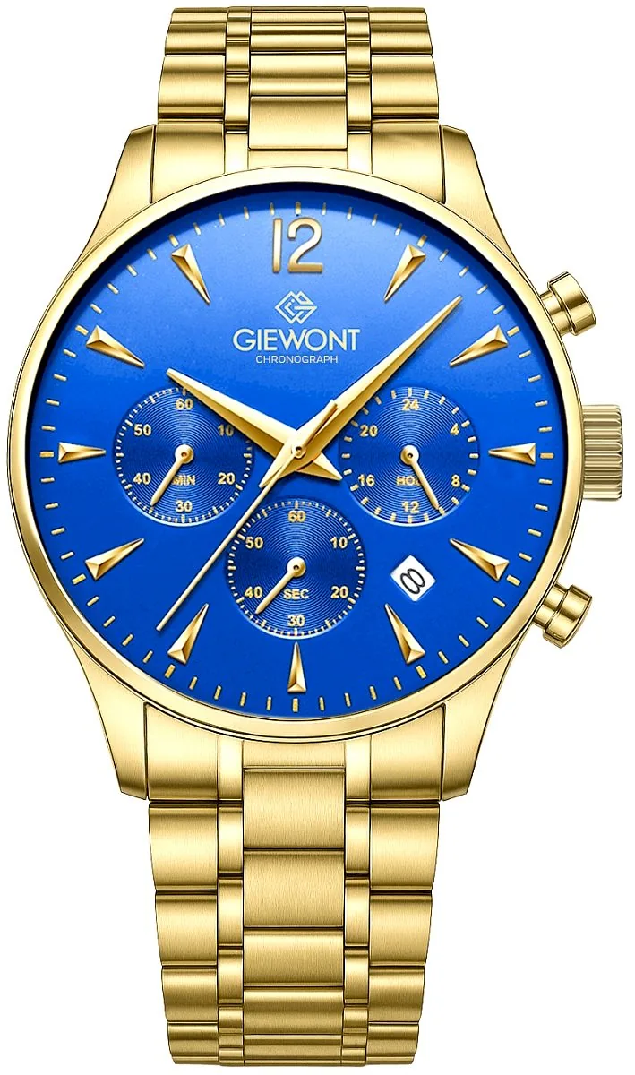 Giewont Men’s Chronograph Sapphire Watch / gold/blue