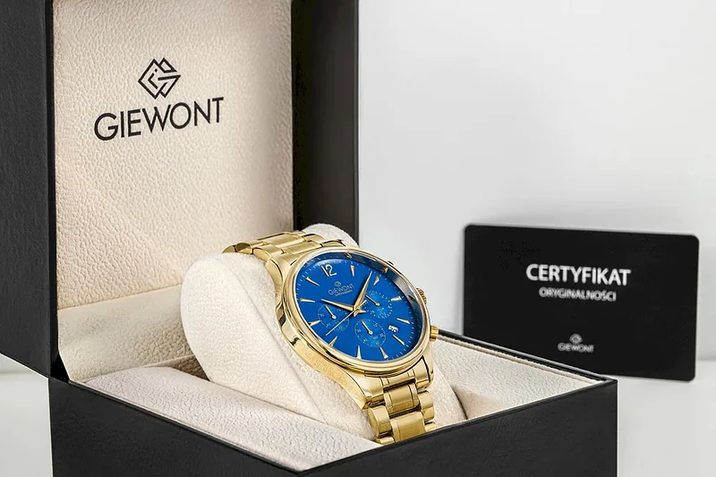 Giewont Men’s Chronograph Sapphire Watch / gold/blue