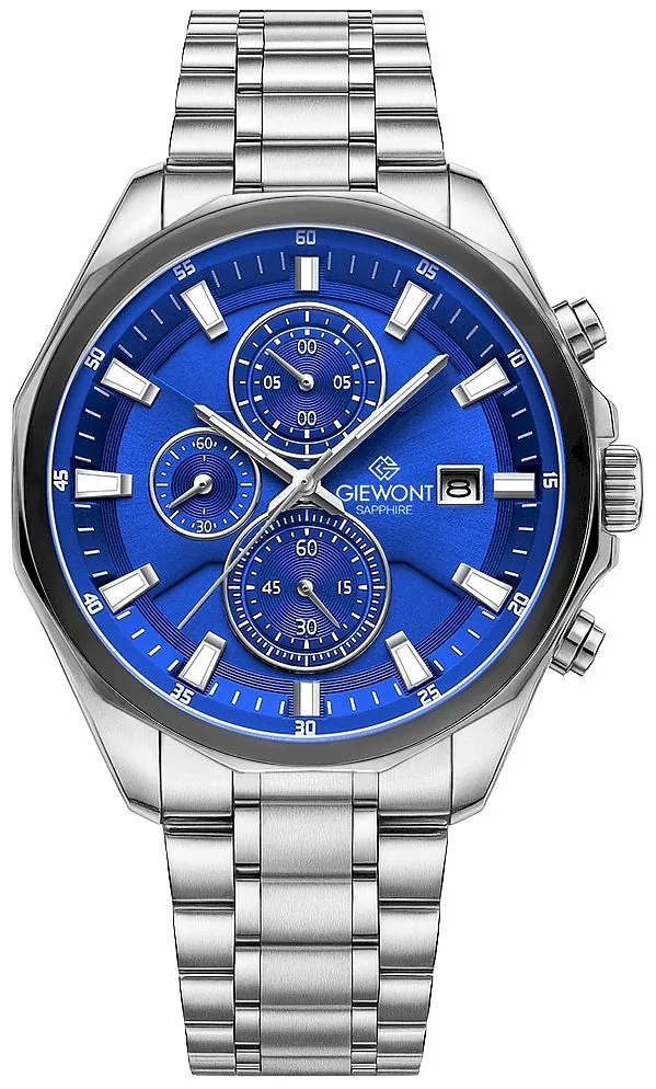 Giewont Chronograph Sapphire Men's Watch / silver-blue