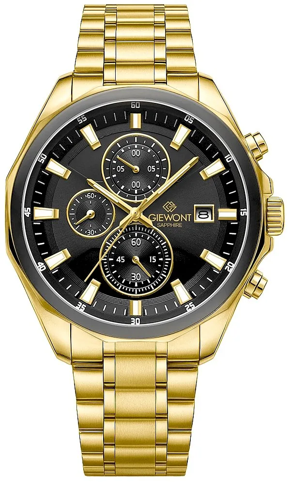 Giewont Chronograph Sapphire Men’s Watch / gold/black