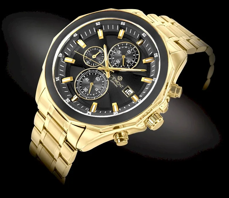 Giewont Chronograph Sapphire Men’s Watch / gold/black