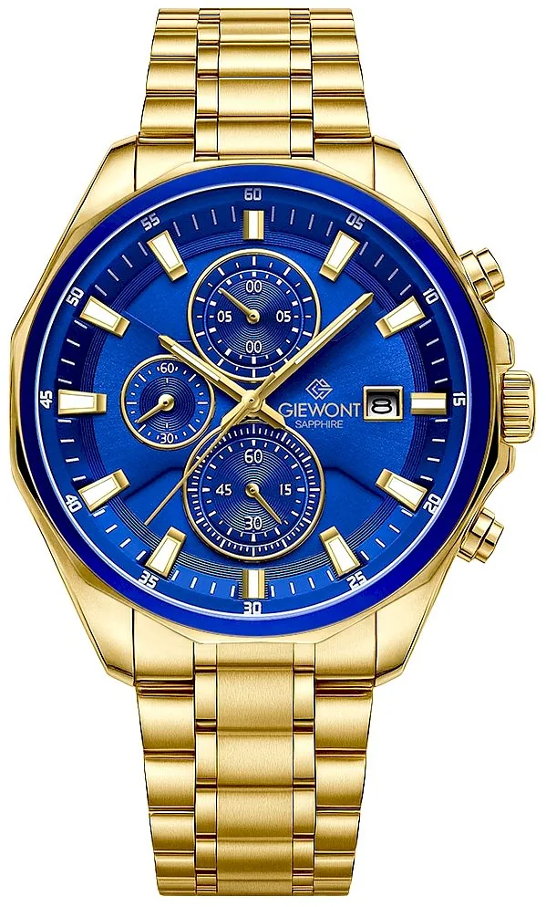 Giewont Chronograph Sapphire Men's Watch GW7290-B6 / gold blue