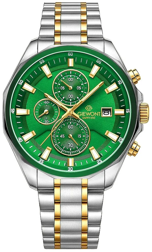 Giewont Chronograph Sapphire Men’s Watch / silver-green