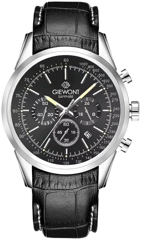 Giewont Chronograph Sapphire Men’s Watch / silver/black
