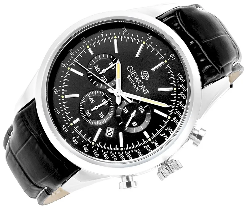 Giewont Chronograph Sapphire Men’s Watch / silver/black