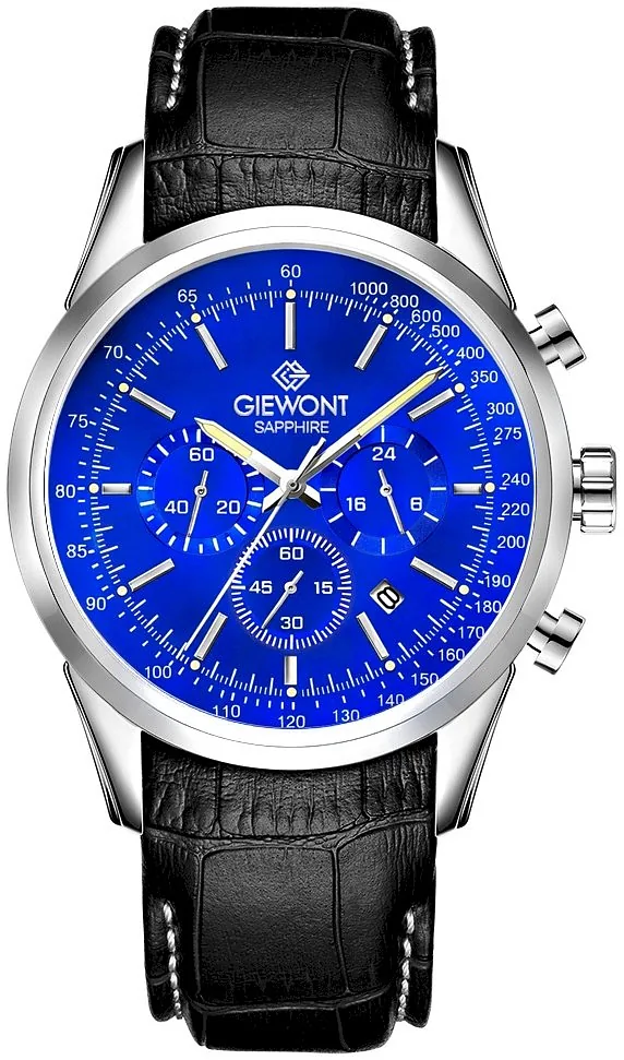 Giewont Men's Chronograph Sapphire Watch / Silver-Blue