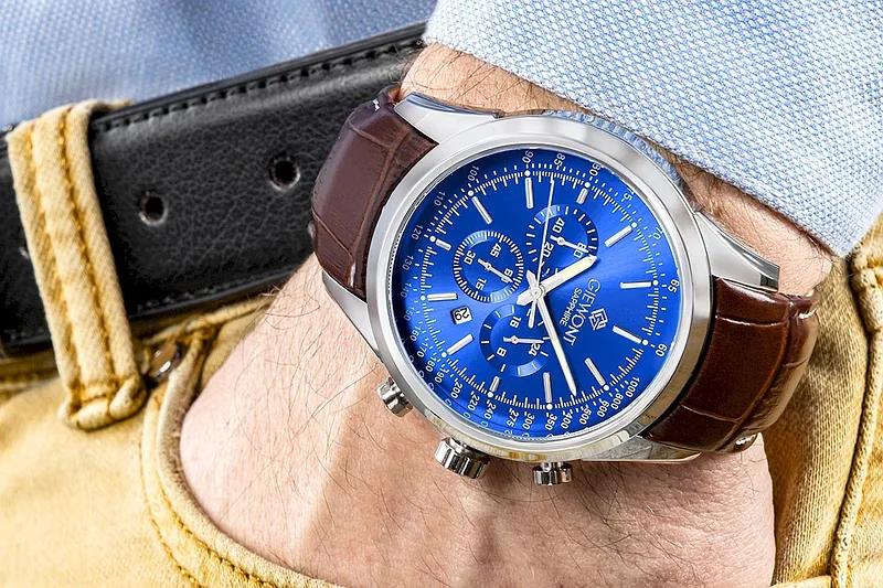 Giewont Chronograph Sapphire Men’s Watch / silver blue