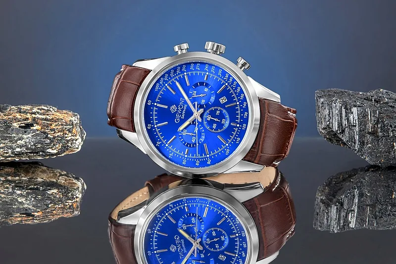 Giewont Chronograph Sapphire Men’s Watch / silver blue