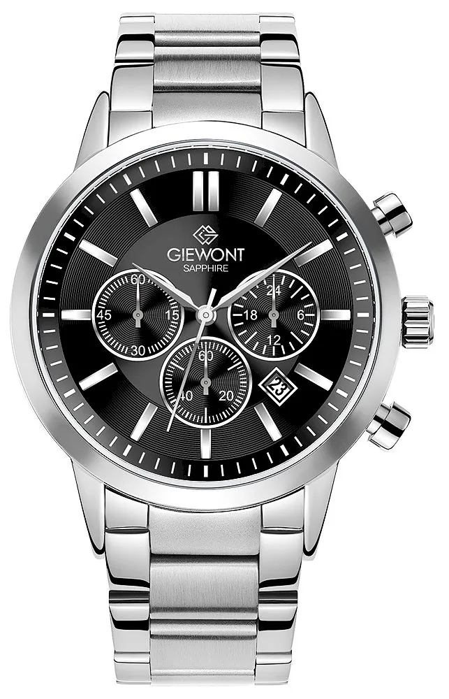 Giewont Men’s Chronograph Sapphire Watch GW8510-B1 / silver/black