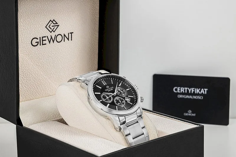 Giewont Men’s Chronograph Sapphire Watch GW8510-B1 / silver/black