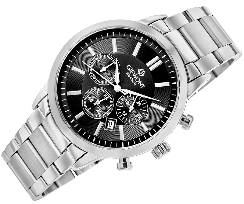 Giewont Men’s Chronograph Sapphire Watch GW8510-B1 / silver/black