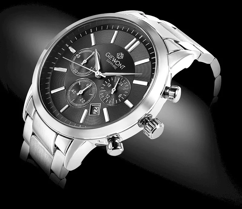 Giewont Men’s Chronograph Sapphire Watch GW8510-B1 / silver/black