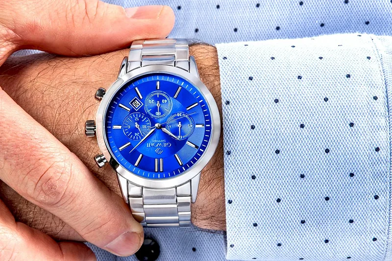 Giewont Chronograph Sapphire Men’s Watch / silver-blue