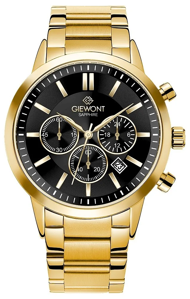 Giewont Chronograph Sapphire Men’s Watch / gold black