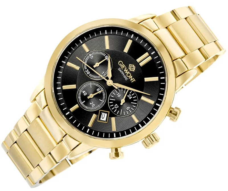 Giewont Chronograph Sapphire Men’s Watch / gold black