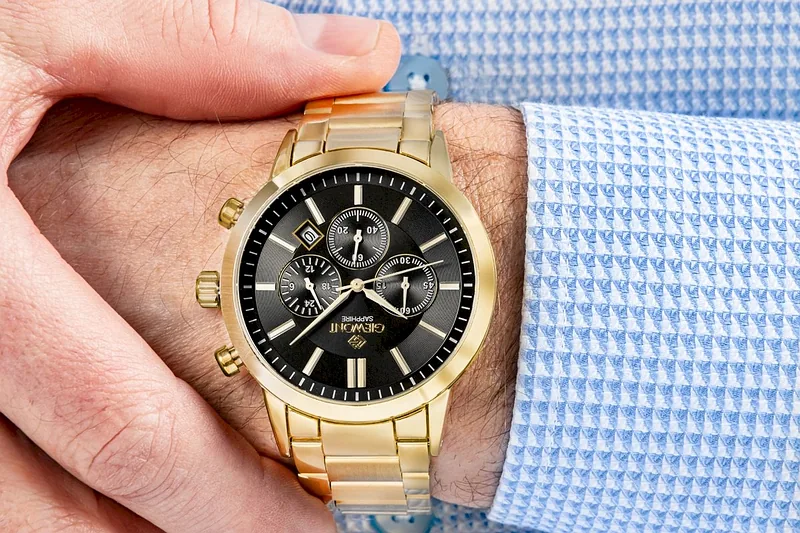 Giewont Chronograph Sapphire Men’s Watch / gold black