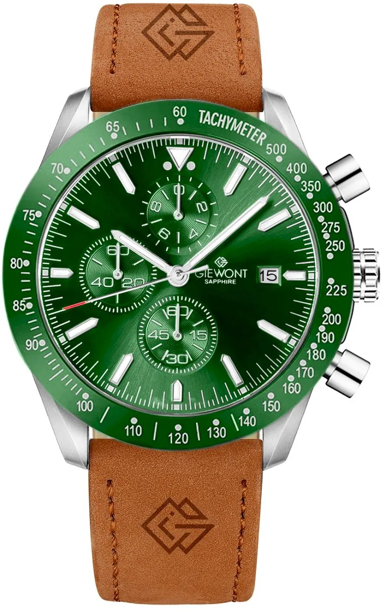 Giewont Chronograph Sapphire Men's Watch GW8720-A3 / brown-green