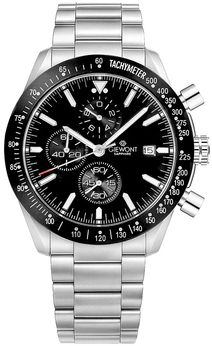 Giewont Men's Watch Chronograph Sapphire / silver/black