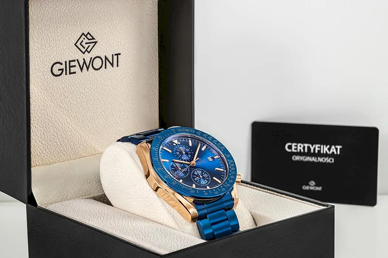Giewont Men’s Chronograph Sapphire Watch GW8720-B5 / blue-copper