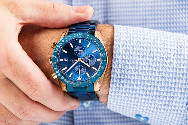 Giewont Men’s Chronograph Sapphire Watch GW8720-B5 / blue-copper