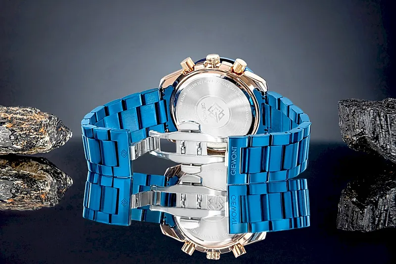 Giewont Men’s Chronograph Sapphire Watch GW8720-B5 / blue-copper