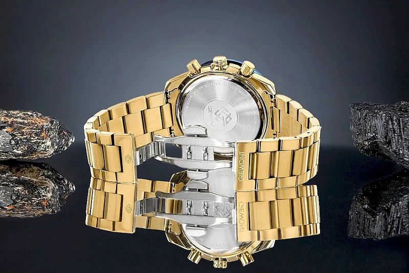 Giewont Chronograph Sapphire Men’s Watch / gold-blue