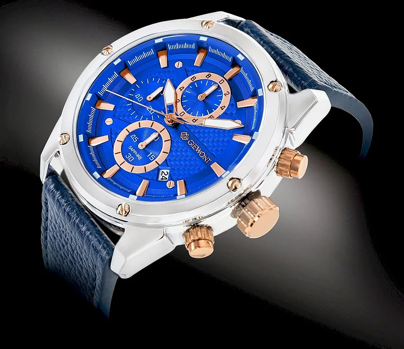 Giewont Chronograph Sapphire Men’s Watch / silver-blue